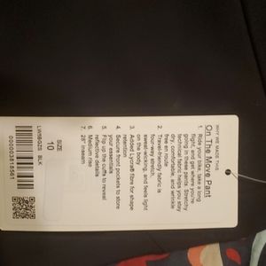 New with tags 28" inseam size 10 Lululemon On the